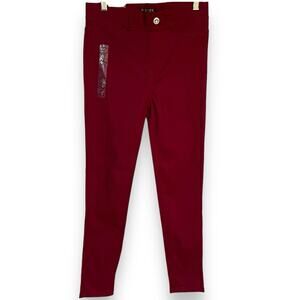 Kroix Straight Leg Pants Girls L/XL Burgundy Pull On Casual Academia Stretch NEW